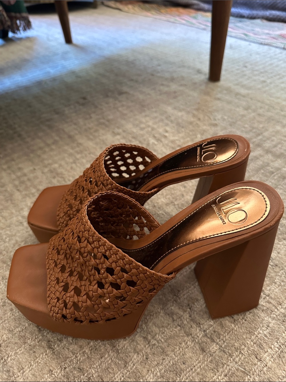 JLO Jennifer Lopez woven block-heel mules - Picture 2 of 4